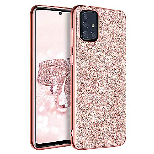 

samsung a71 5g case [not for verizon a71 5g uw], slim glitter sparkly soft flexible bumper protective shockproof anti scratch non-slip phone cases cover for samsung galaxy a71 5g, rose gold