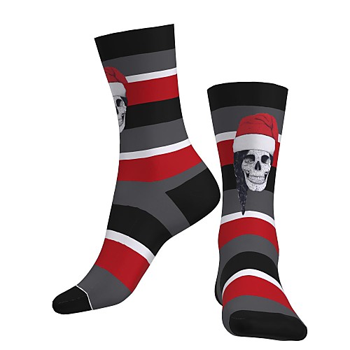 

Crew Socks Compression Socks Calf Socks Athletic Sports Socks Cycling Socks Women's Men's Bike / Cycling Breathable Soft Comfortable 1 Pair Skull Cotton Dark Grey S M / Stretchy / Halloween