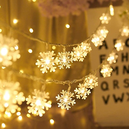 

Christmas Decoration 3M 20 LEDs Snowflake String Lights for Christmas Gift Bedroom Stairs New Year Holidays Wedding Ornament 1 Set Battery Powered 5V