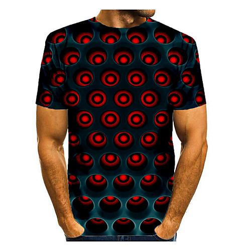 

Men's T shirt 3D Print Graphic 3D Print Short Sleeve Daily Tops Red