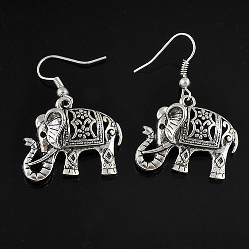 

Women's Drop Earrings Hoop Earrings Earrings Vintage Style Holiday Elephant Fashion Stylish Vintage Punk Trendy Rock Earrings Jewelry Silver For Gift Engagement Vacation Birthday Festival 1 Pair