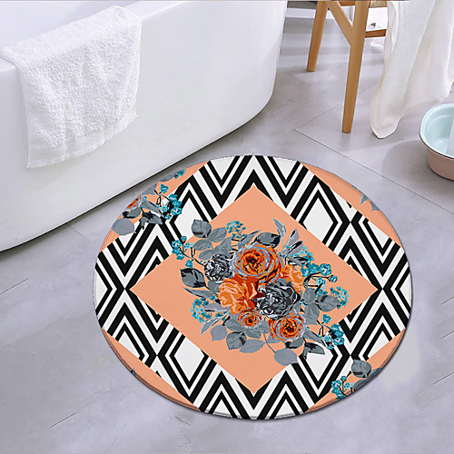 

Flowers Round Mat Carpet Door Mat Bedroom Living Room Carpet Study Room Carpet Kitchen Bathroom Anti-slip Mat