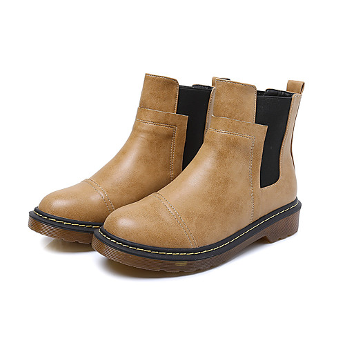 

Women's Boots Chelsea Boots Chunky Heel Round Toe Booties Ankle Boots British Daily PU Solid Colored Winter Yellow Gray Black / Booties / Ankle Boots / Booties / Ankle Boots
