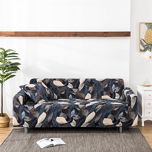

Leaf Print 1-Piece Sofa Cover Soft Stretch Slipcover for 1~4 Cushion Couch Armchair/Loveseat/Three Seater/Four Seater/L shaped sofa,Easy to Install(1 Free Cushion Cover)
