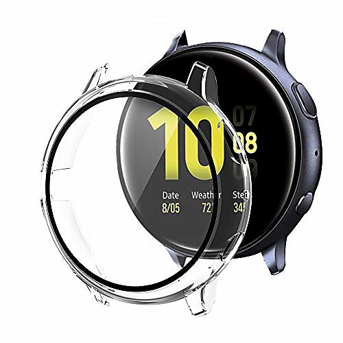 

1 Pcs Smartwatch Screen Protector With case for galaxy watch active 2 40mm,hard pc case built in hd tempered glass ultra thin full protection cover transparent
