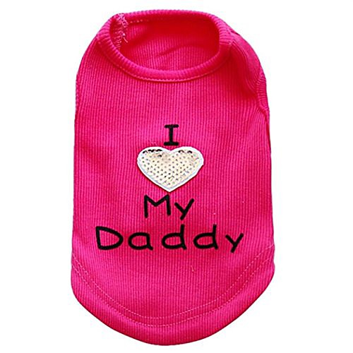 

big small pet dog clothes puppy letter embroidered polyester t-shirt vest fashion (xs, hot pink)
