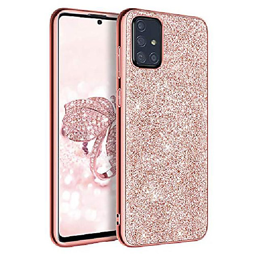 

samsung a51 case, galaxy a51 case, [only fit 5g] slim glitter sparkly flexible soft tpu protective shockproof anti scratch non slip girl women phone cover for samsung galaxy a51, rose gold