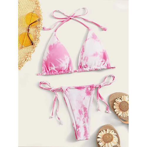 

Women's Bikini Swimsuit Drawstring Blue Yellow Blushing Pink Khaki Green Swimwear Padded Bathing Suits Fashion Sexy / Padded Bras