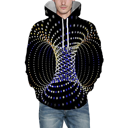 

Men's Pullover Hoodie Sweatshirt Graphic Abstract 3D Front Pocket Hooded Daily 3D Print 3D Print Casual Hoodies Sweatshirts Long Sleeve Black