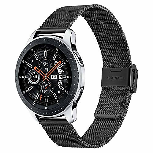 

band for samsung galaxy watch 46mm / galaxy watch 3 45mm men, 22mm mesh woven stainless steel watchband quick release strap wristband for samsung gear s3 classic / frontier smartwatch