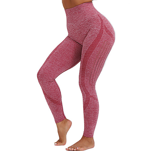 

Women's High Waist Yoga Pants Seamless Tights Leggings Tummy Control Butt Lift 4 Way Stretch Red Gray Black Nylon Yoga Fitness Gym Workout Winter Sports Activewear High Elasticity / Quick Dry