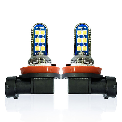 

OTOLAMPARA 2 Units Car LED Fog Lamp H11 H9 12W Third Generation Light Source Orange Color Double Sides LED Fog Lamp Bulb H8 Plug and Play Installation