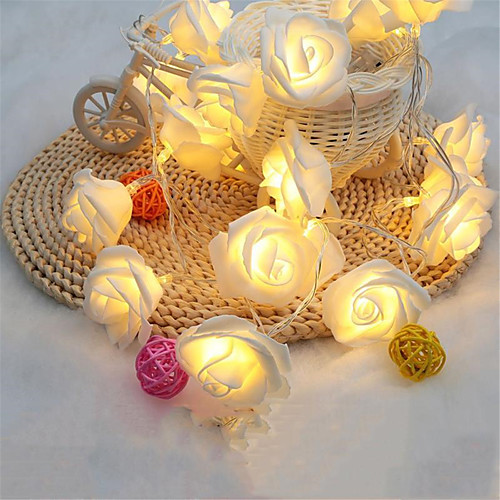 

Fashion Holiday Lighting 20 LED Novelty Rose Flower Fairy String Lights Wedding Garden Party Christmas Decoration