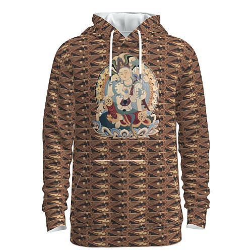 

Women's Men's Pullover Hoodie Sweatshirt Graphic 3D Chinese Style Hooded Weekend 3D Print Casual Streetwear Hoodies Sweatshirts Long Sleeve Camel