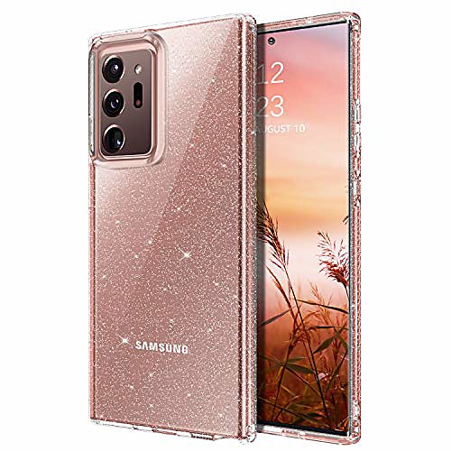 

samsung note 20 ultra case, clear glitter bling sparkly slim soft tpu rugged shockproof protective bumper phone case cover for samsung galaxy note20 ultra/plus 6.9 5g,clear glitter