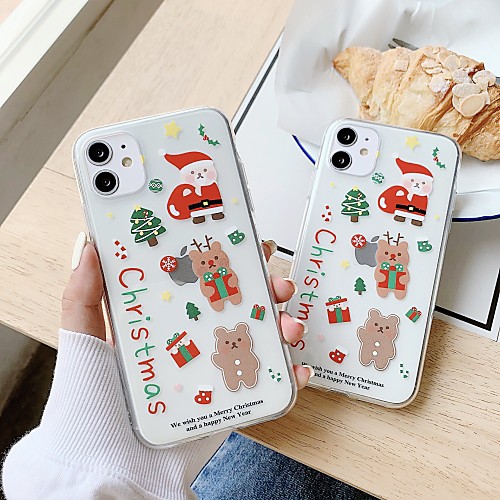 

Phone Case For Apple Back Cover iPhone 12 Pro Max 11 SE 2020 X XR XS Max 8 7 Shockproof Cartoon Christmas TPU