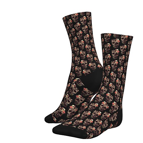 

Crew Socks Compression Socks Calf Socks Athletic Sports Socks Cycling Socks Women's Men's Bike / Cycling Anatomic Design Wearable Lightweight 1 Pair Graphic Skull Cotton Black S M / Stretchy
