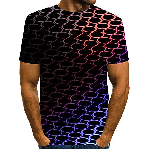 

Men's T shirt 3D Print Graphic Print Short Sleeve Daily Tops Streetwear Red
