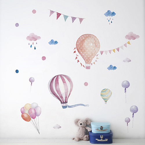 

Cartoon Cute Hot Air Balloon Kindergarten Classroom Wall Decoration Children's Room Background Wall Sticker 3090CM