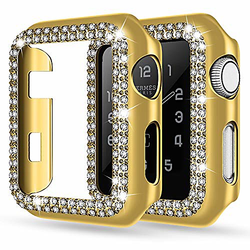 

adepoy apple watch case For iWatch Apple Watch Series SE / 6/5/4/3/2/1 44 mm 40 mm 38 mm 42mm bling rhinestone apple watch protective case bumper frame screen protector case cover for iwatch series