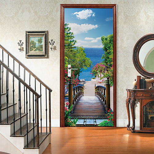 

Seaside Arch Bridge Self-adhesive Creative Door Stickers For Living Room DIY Decorative Home Waterproof Wall Stickers