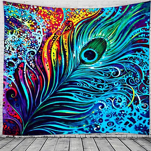 

Psychedelic Abstract Wall Tapestry Art Decor Blanket Curtain Hanging Home Bedroom Living Room Decoration Polyester Peacock feather