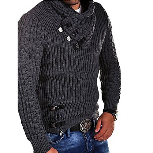 

Men's Unisex Pullover Knitted Solid Color Pullover Long Sleeve Sweater Cardigans V Neck Fall Winter White Black Dark Gray
