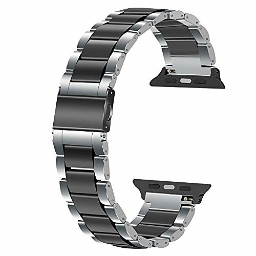 

watch band stainless steel compatible with apple watch 44mm 42mm 40mm 38mm watch bracelet sport strap compatible for iwatch se apple watch series 6 SE 5 4 3 2 1 silver black quick release