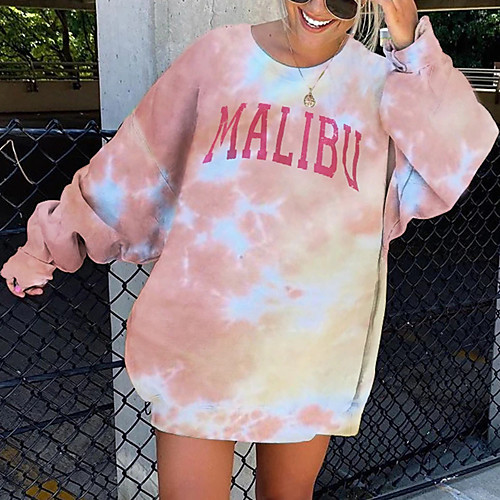 

Women's Pullover Sweatshirt Print Daily Casual Hoodies Sweatshirts Loose Yellow Blushing Pink Green
