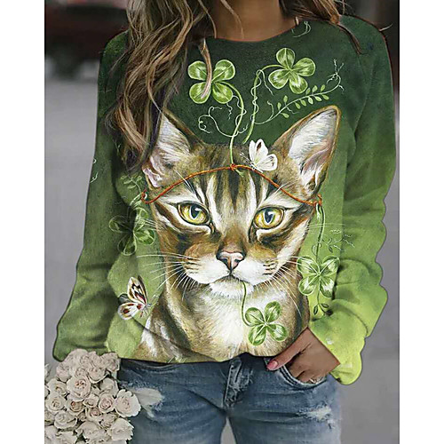 

Women's Hoodie Sweatshirt Graphic Christmas Daily Work Christmas Hoodies Sweatshirts Loose Khaki Green