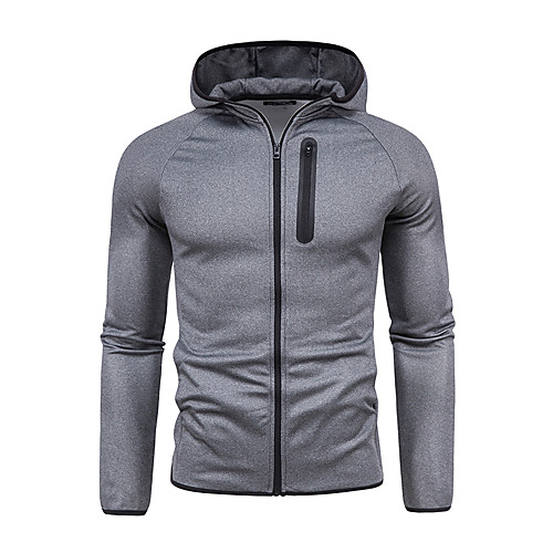 

Men's Zip Up Hoodie Sweatshirt Solid Color Hooded Casual Hoodies Sweatshirts Long Sleeve Black Dark Gray