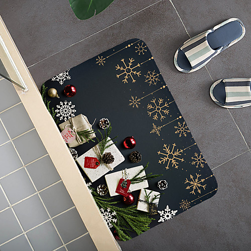 

Christmas Santa Claus Holiday Party Christmas Tree Elk Snowflake Candle Gift Firepla Pattern Rug Door Mat Hallway Carpets Area Rugs for Bedroom Living Room Carpet Kitchen Bathroom Anti-Slip Floor Mats