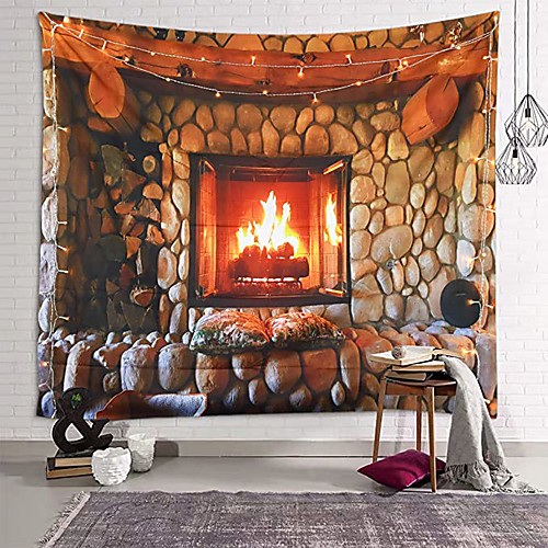 

Wall Tapestry Art Decor Blanket Curtain Picnic Tablecloth Hanging Home Bedroom Living Room Dorm Decoration Polyester Beauty Fireplace Pattern