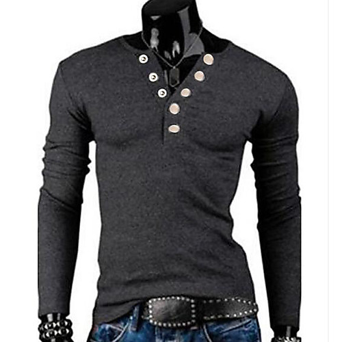 

Men's Unisex T shirt Shirt Solid Colored Plus Size Long Sleeve Daily Slim Tops Round Neck Dark Gray Light gray / Sports