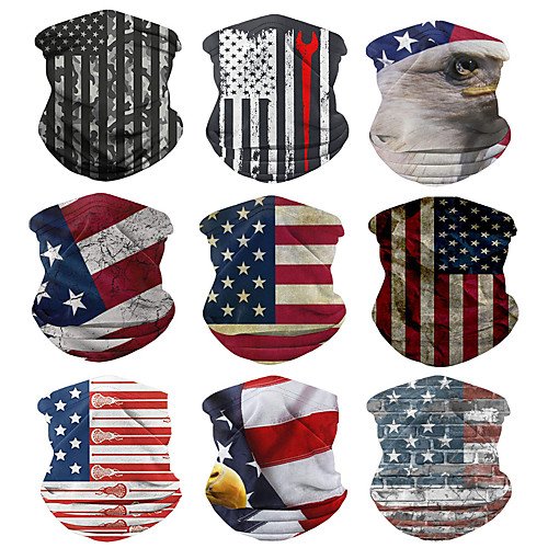 

1 Pack American Flag Neck Gaiter Face Cover Scarf Breathable Gator Mask Cooling Bandana