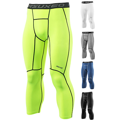 

Arsuxeo Men's Running Tights Leggings Compression Pants Athletic 3/4 Tights Base Layer Leggings Spandex Fitness Gym Workout Running Jogging Exercise Quick Dry Moisture Wicking Soft Plus Size Sport