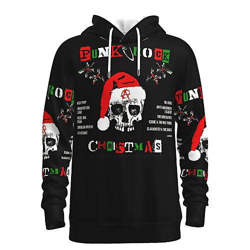 

Men's Pullover Hoodie Sweatshirt Graphic 3D Ugly Christmas Front Pocket Hooded Christmas Daily 3D Print 3D Print Christmas Hoodies Sweatshirts Long Sleeve Black / Letter