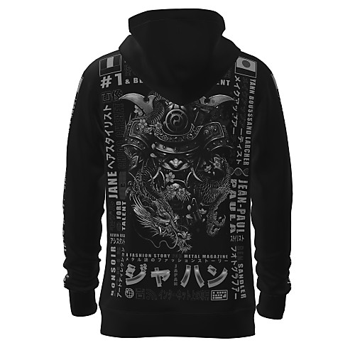 

Men's Pullover Hoodie Sweatshirt Graphic 3D Slogan Hooded Daily Weekend 3D Print Casual Streetwear Hoodies Sweatshirts Long Sleeve Black