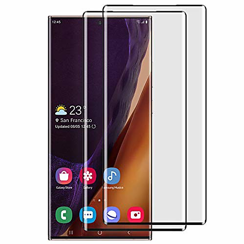 

samsung galaxy note 20 ultra screen protector, tempered glass [support fingerprint scanner][full coverage] [hd clear] [no bubble] protection film for galaxy note 20 ultra (2 pack)
