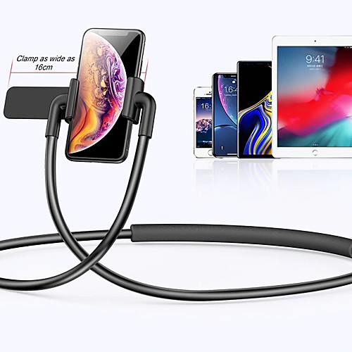 

Phone Holder Stand Mount Bed Cell Phone Neck Bracket Adjustable Aluminum Alloy ABS Phone Accessory iPhone 12 11 Pro Xs Xs Max Xr X 8 Samsung Glaxy S21 S20 Note20