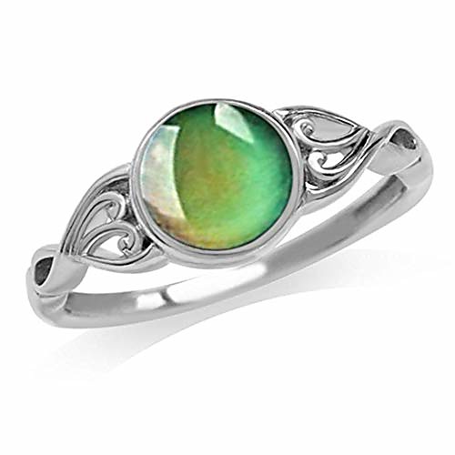 

travet color change mood rings emotion feeling temperature rings faux gem round stone ring,no9
