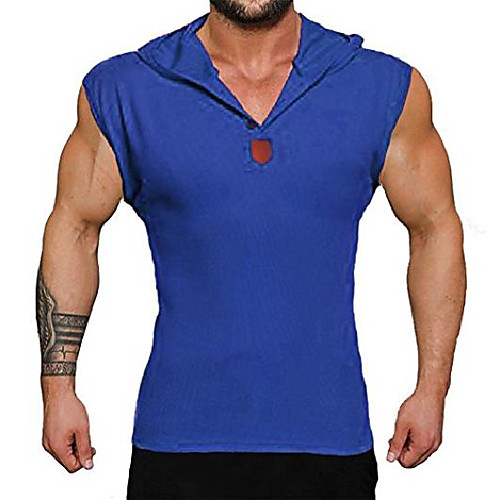 

men's tank top bodybuilding sleeveless gym muscle t shirt blue