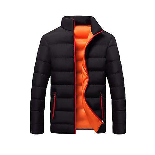 

Men's Padded Regular Coat Regular Fit Jacket Solid Colored Blue Gray