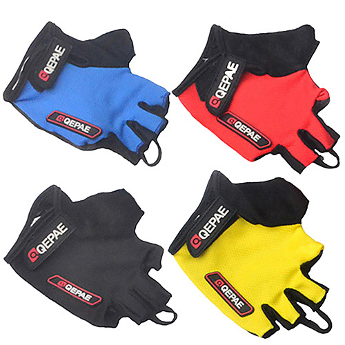 

QEPAE Bike Gloves / Cycling Gloves Anti-Shake / Damping Wearable Skidproof Fingerless Gloves Sports Gloves Black Yellow Red for Adults' Road Cycling Outdoor Exercise Multisport