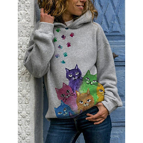 

Women's Hoodie Pullover Graphic Christmas Daily Casual Christmas Hoodies Sweatshirts Loose Blue Purple Gray