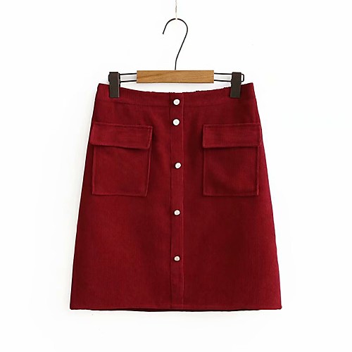 

Women's Causal Daily Active Streetwear Skirts Solid Colored Black Purple Wine