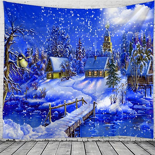 

Christmas Santa Claus Holiday Party Wall Tapestry Art Decor Blanket Curtain Picnic Tablecloth Hanging Home Bedroom Living Room Dorm Decoration Christmas Tree Gift Fireplace