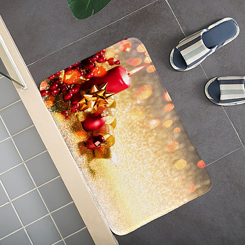 

Christmas Santa Claus Holiday Party Christmas Tree Elk Snowflake Candle Gift Firepla Pattern Rug Door Mat Hallway Carpets Area Rugs for Bedroom Living Room Carpet Kitchen Bathroom Anti-Slip Floor Mats