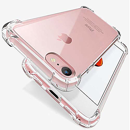 

case compatible with iphone se (2020) and iphone 8/7,[scratch-resistant] with 4 corners shockproof protection soft tpu cover for iphone se 2020, iphone 8 and iphone 7, 4.7-inch (clear)