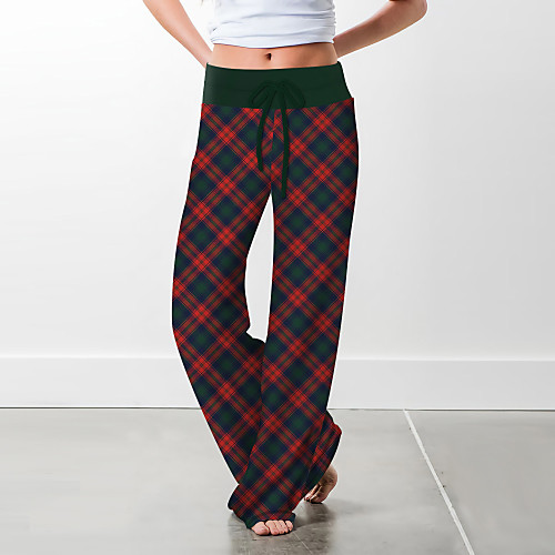 

Women's Yoga Boho Comfort Sports Gym Yoga Wide Leg Pants Pants Pattern Full Length Print Black Red Blushing Pink Army Green Green